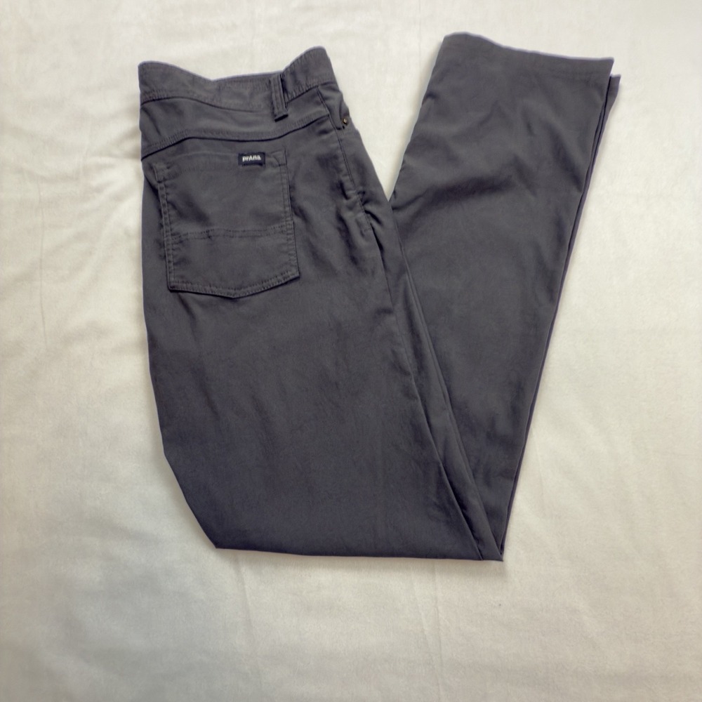 Prana Men's Stretch Zion Slim Fit Size 35 X 32 Gray Outdoor Hiking Relaxed‎ EUC